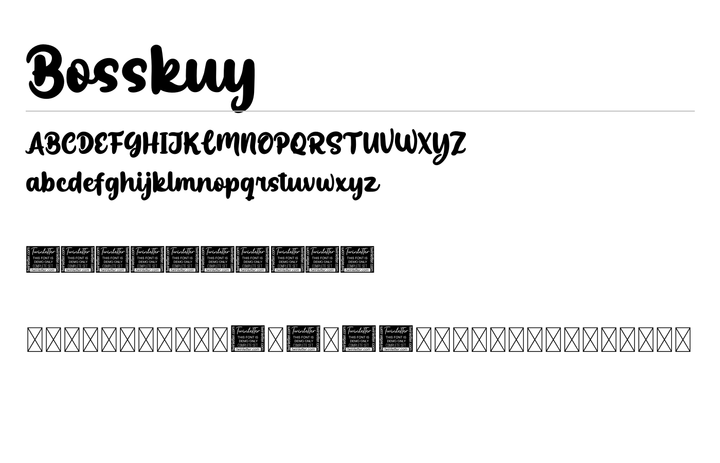 Bosskuy Font preview