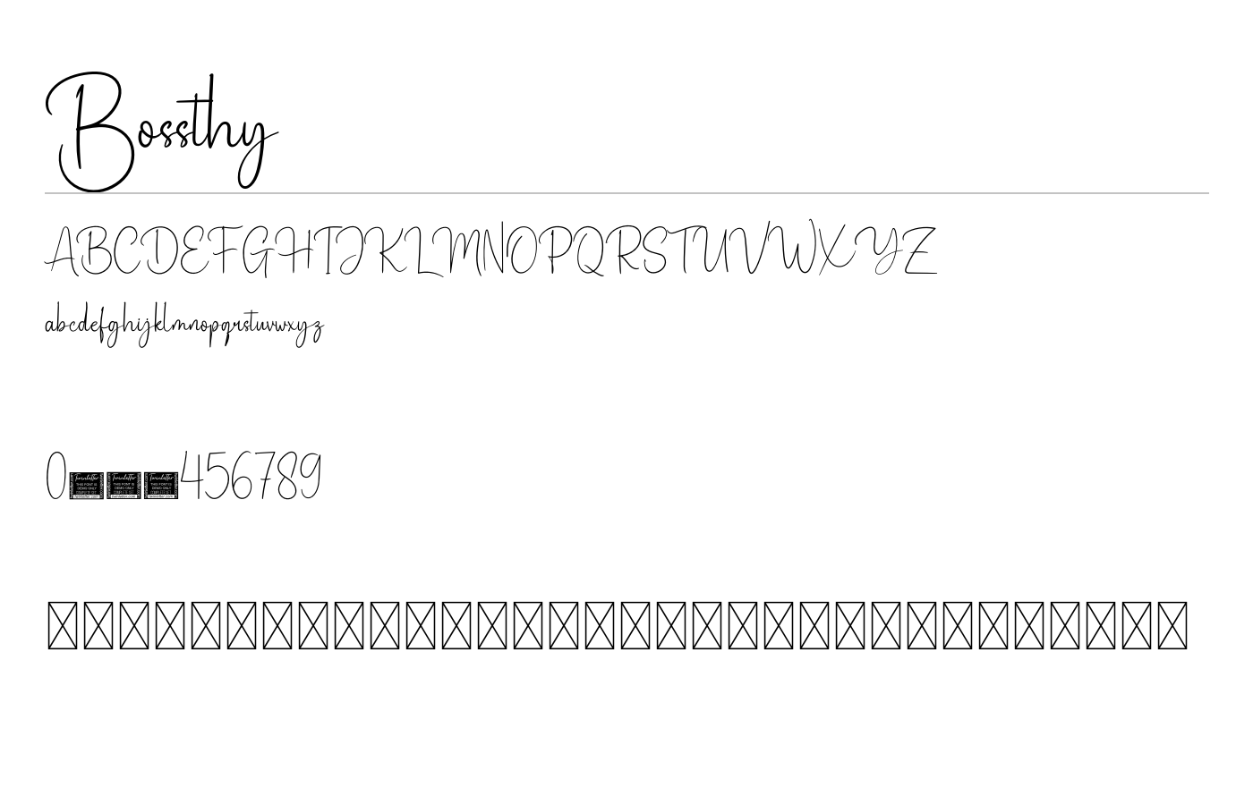 Bossthy Font preview