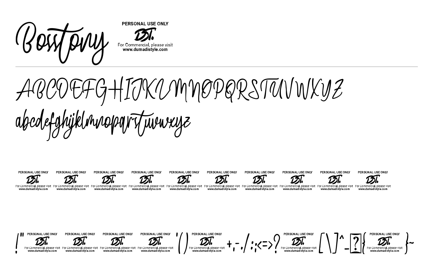 Bosstony 2 Font preview
