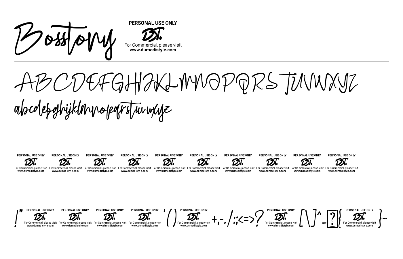 Bosstony 4 Font preview