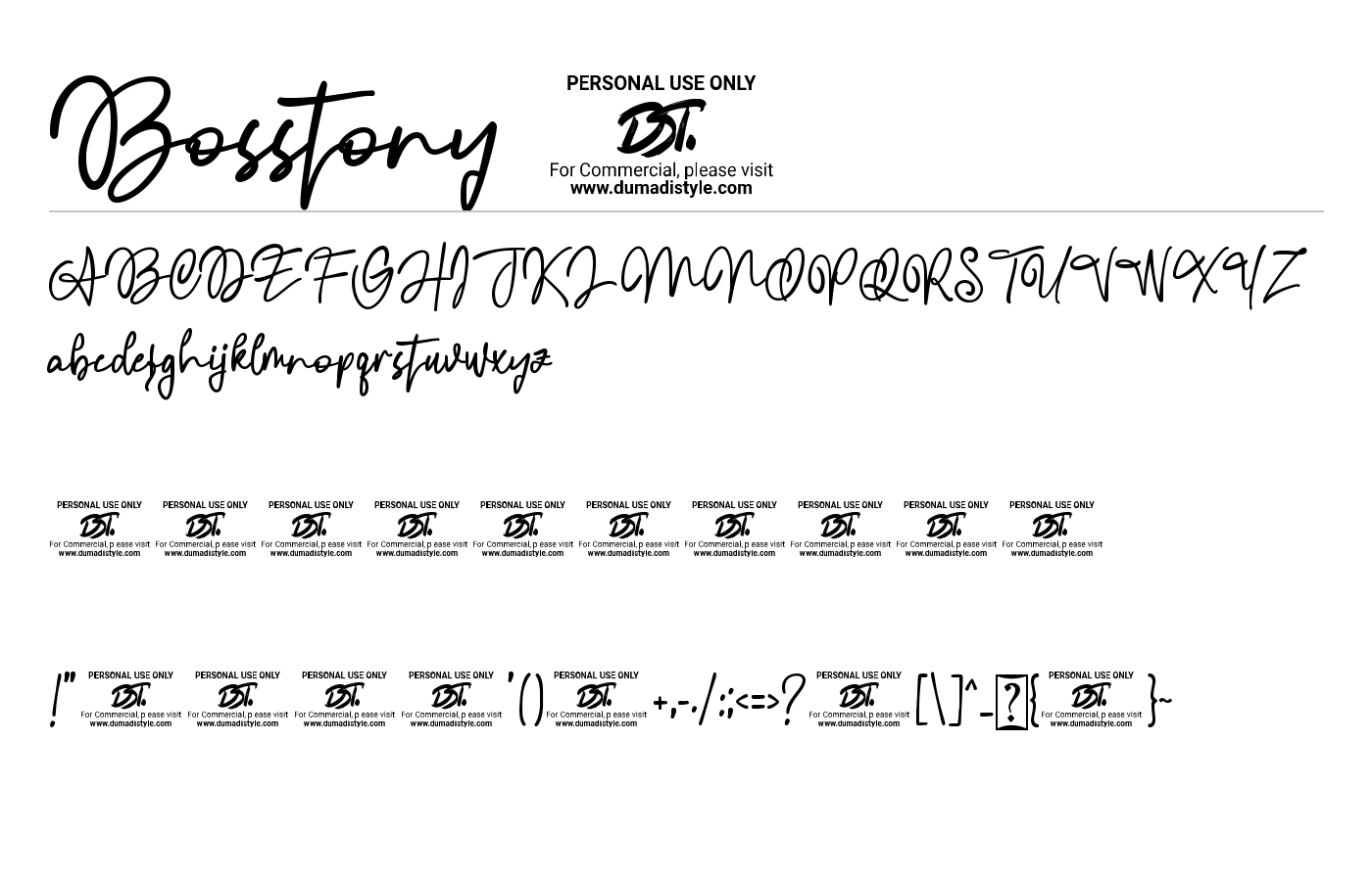Bosstony 1 Font preview