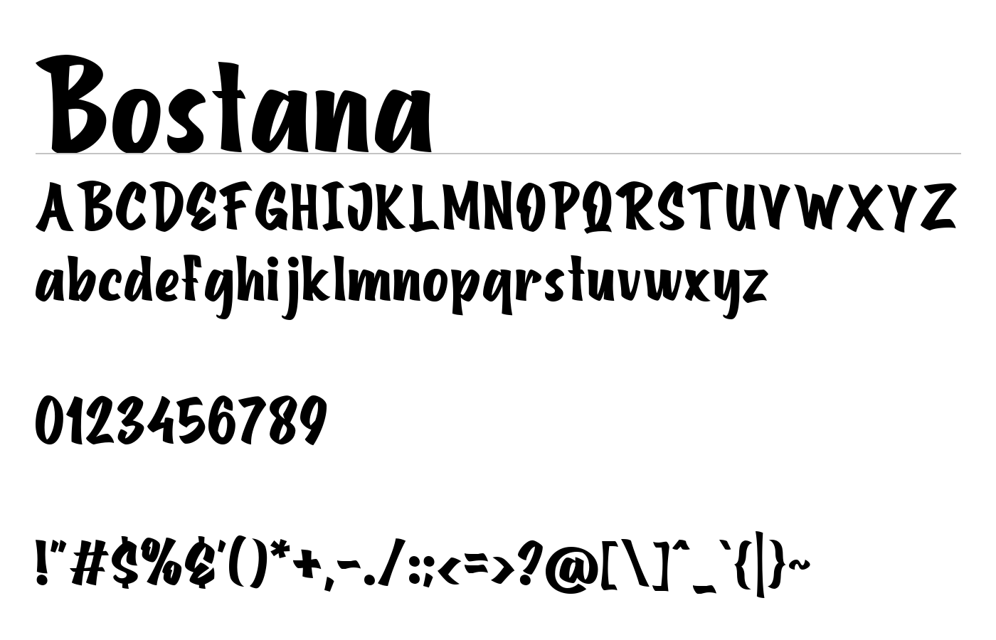Bostana Font preview