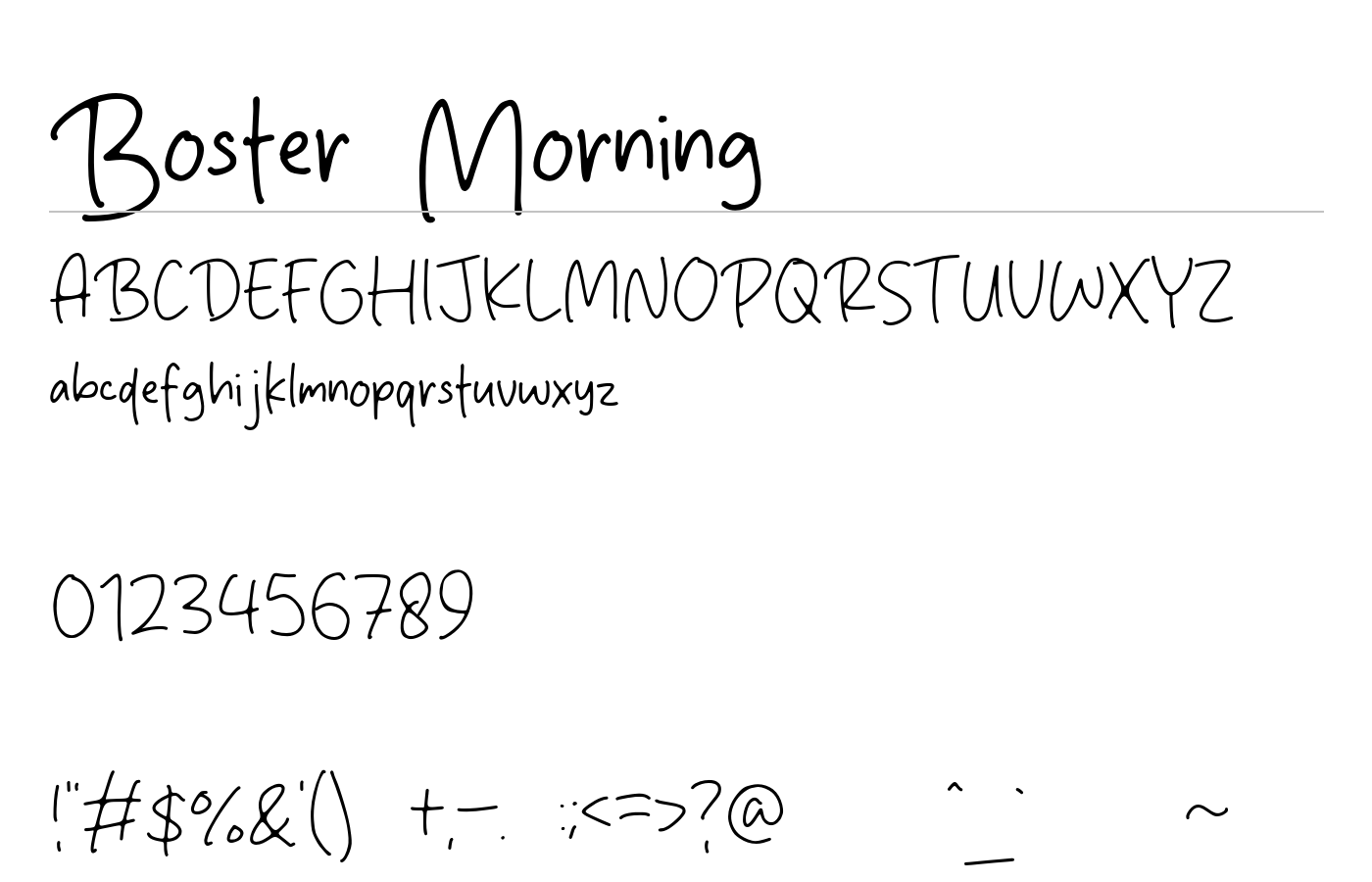 Boster Morning Font preview
