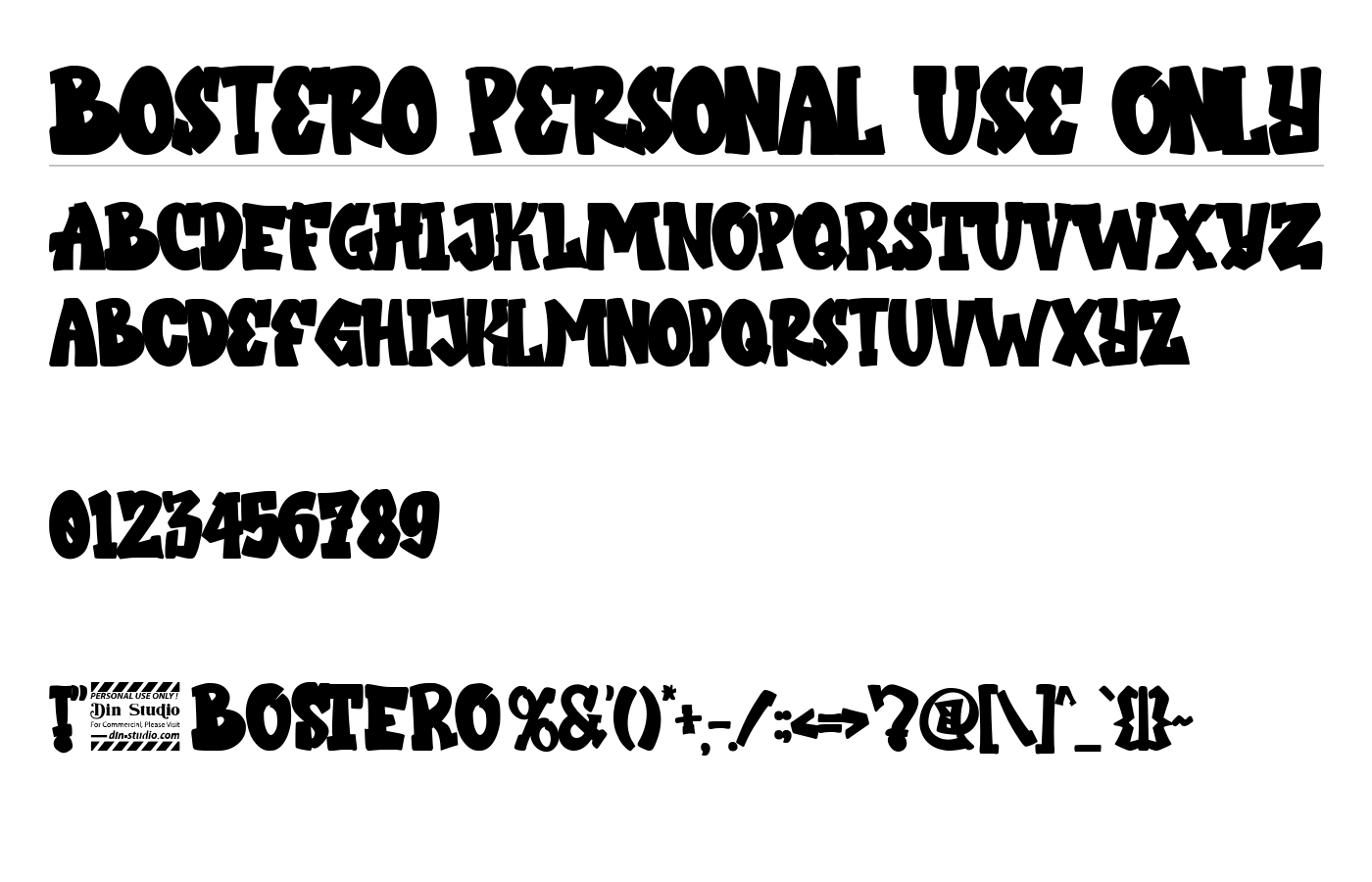 Bostero Personal Use Only Font preview