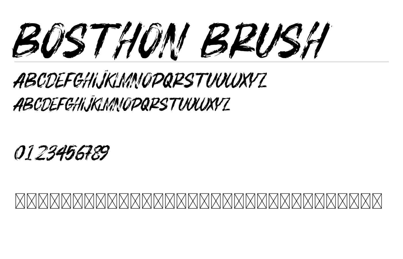BOSTHON BRUSH Font preview
