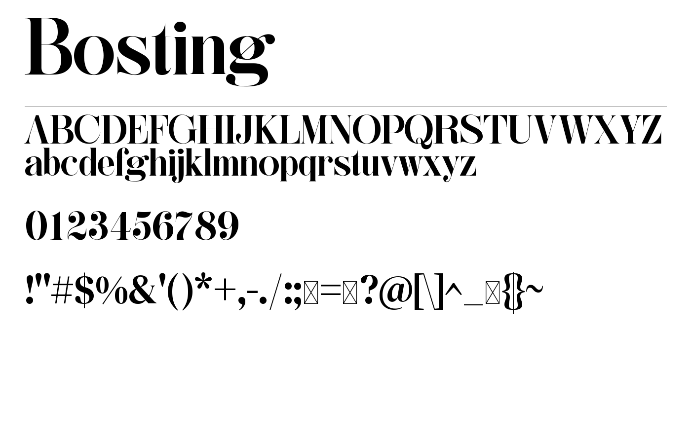 Bosting Font preview