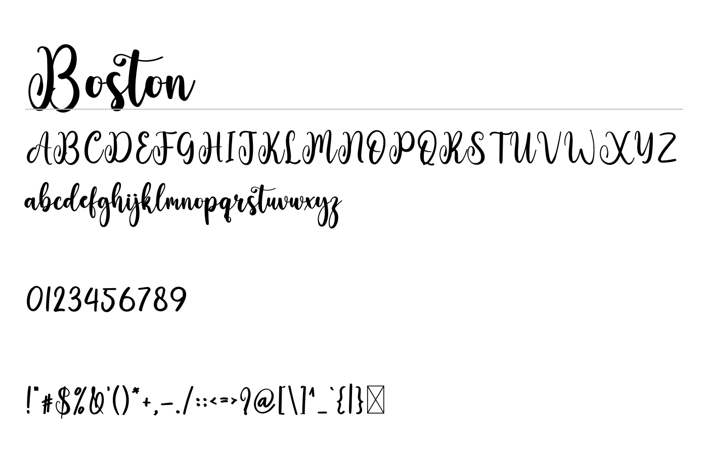 Boston Font preview