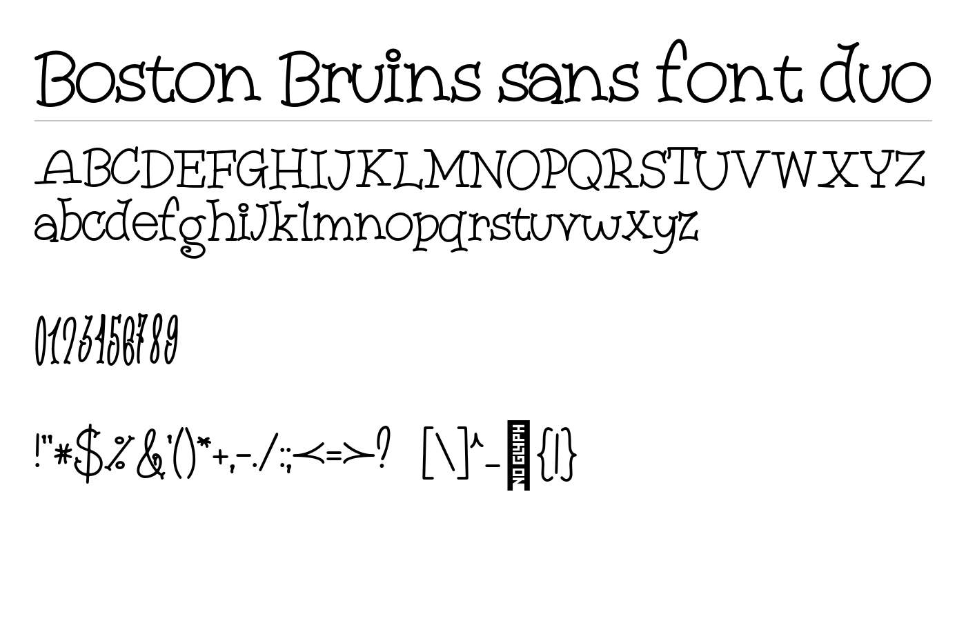 Boston Bruins sans font duo Font preview