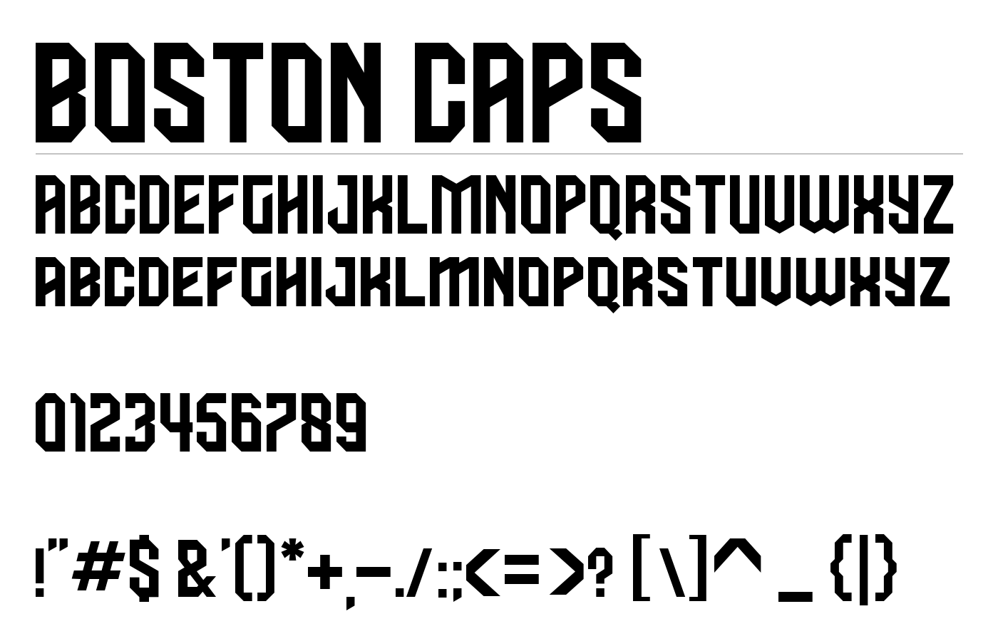 BOSTON CAPS Font preview