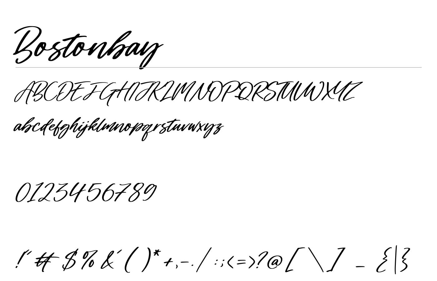 Bostonbay Font preview