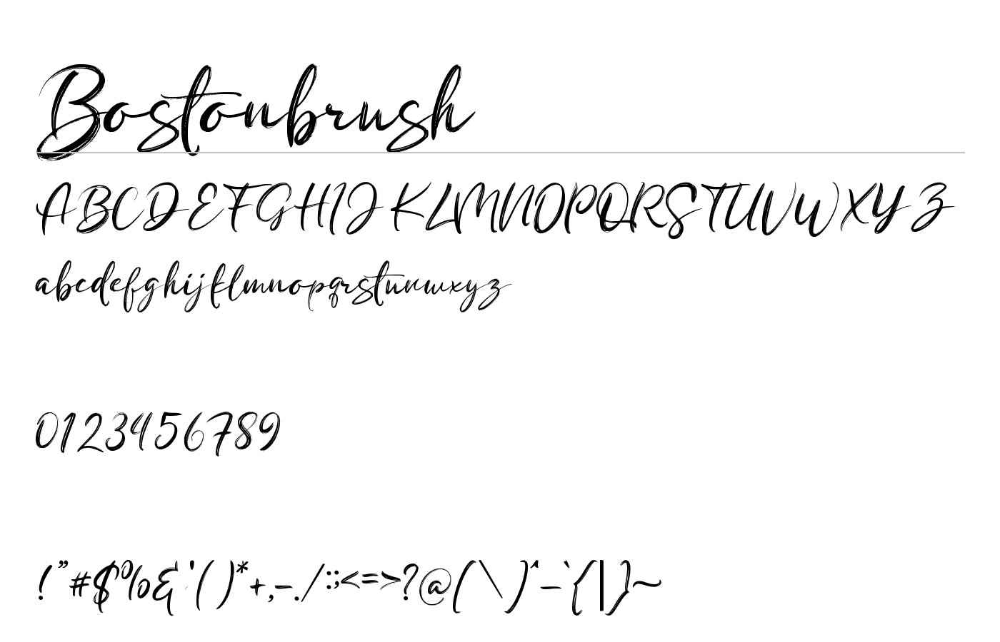Bostonbrush Font preview