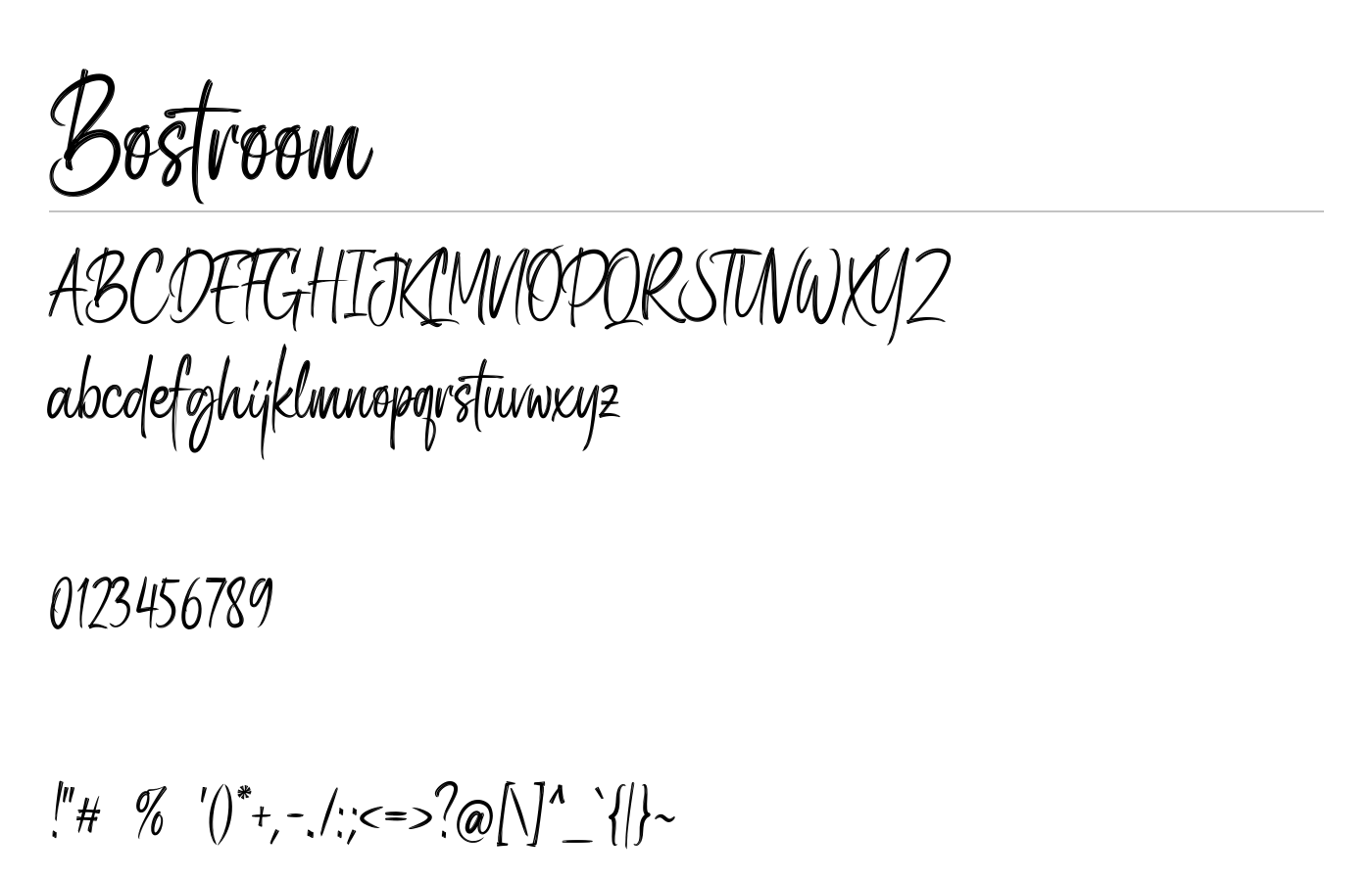 Bostroom Font preview