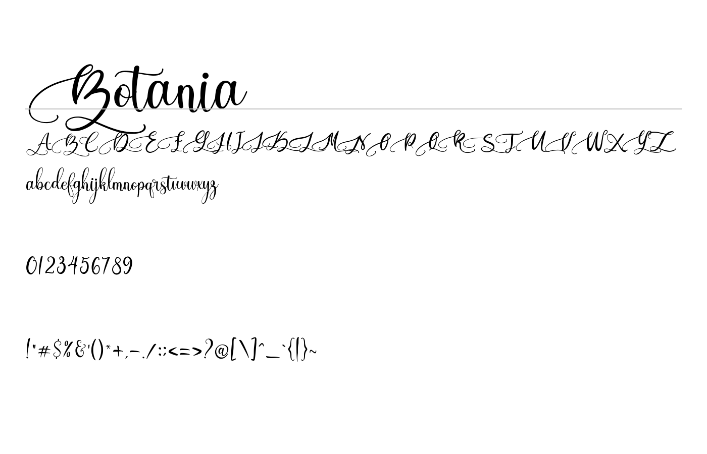 Botania Font preview