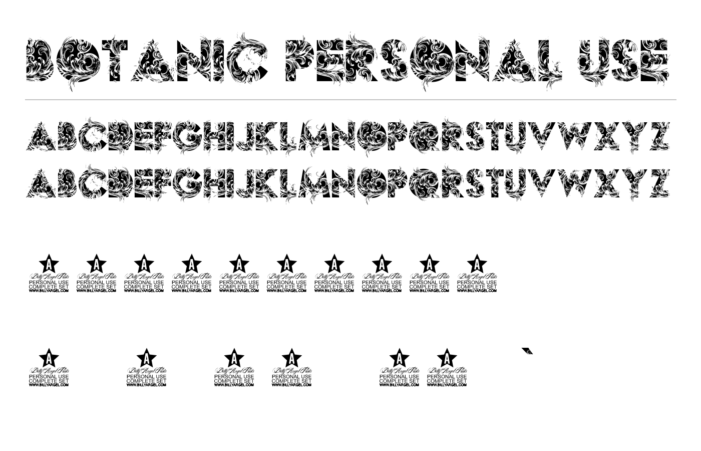 BOTANIC PERSONAL USE Font preview