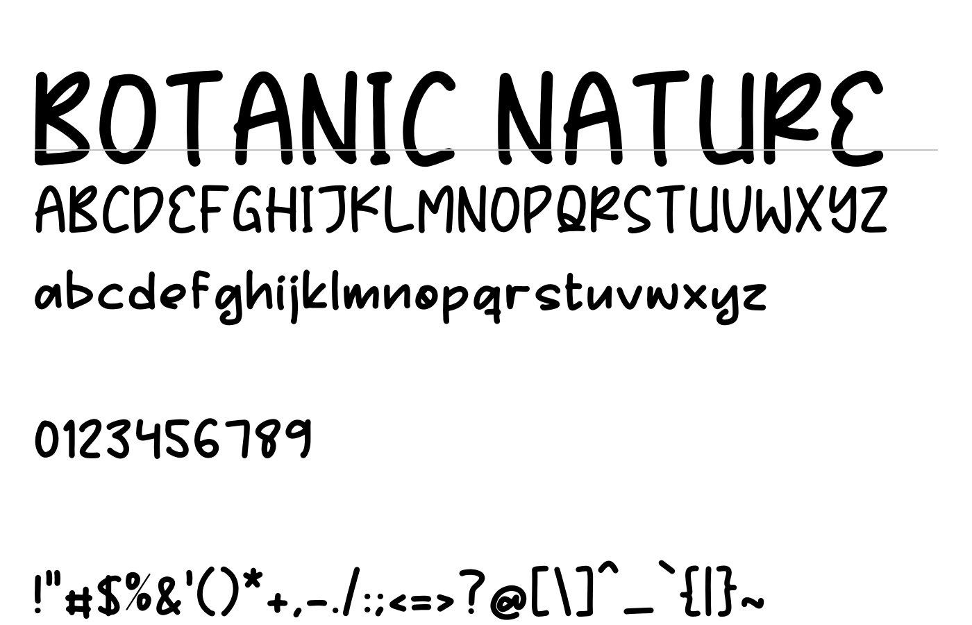 BOTANIC NATURE Font preview