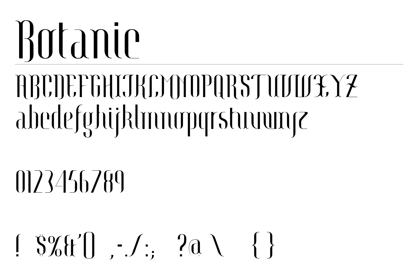 Botanic Font preview