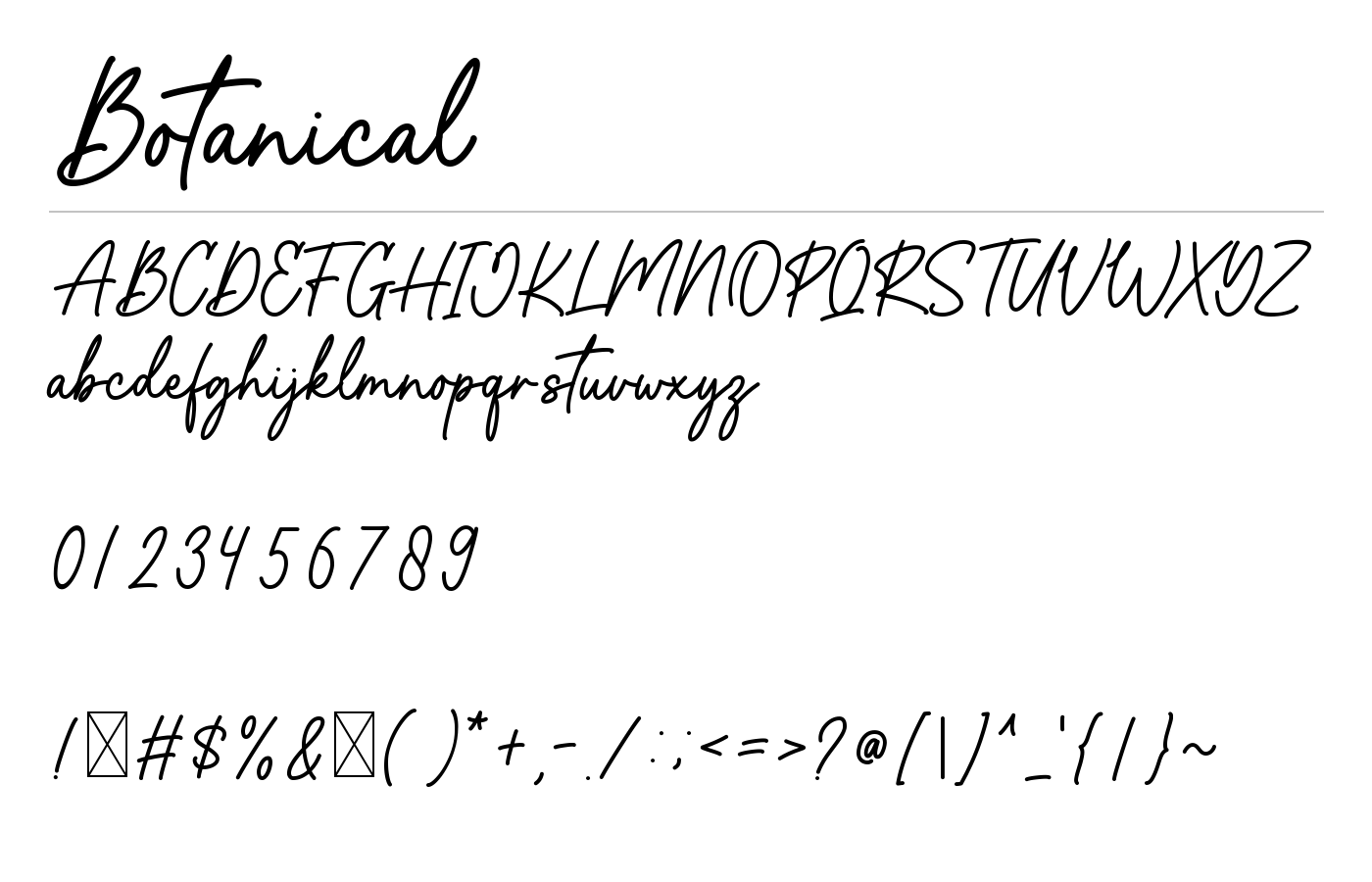 Botanical Font preview
