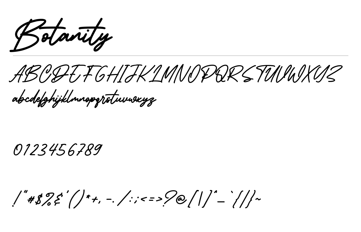 Botanity Font preview
