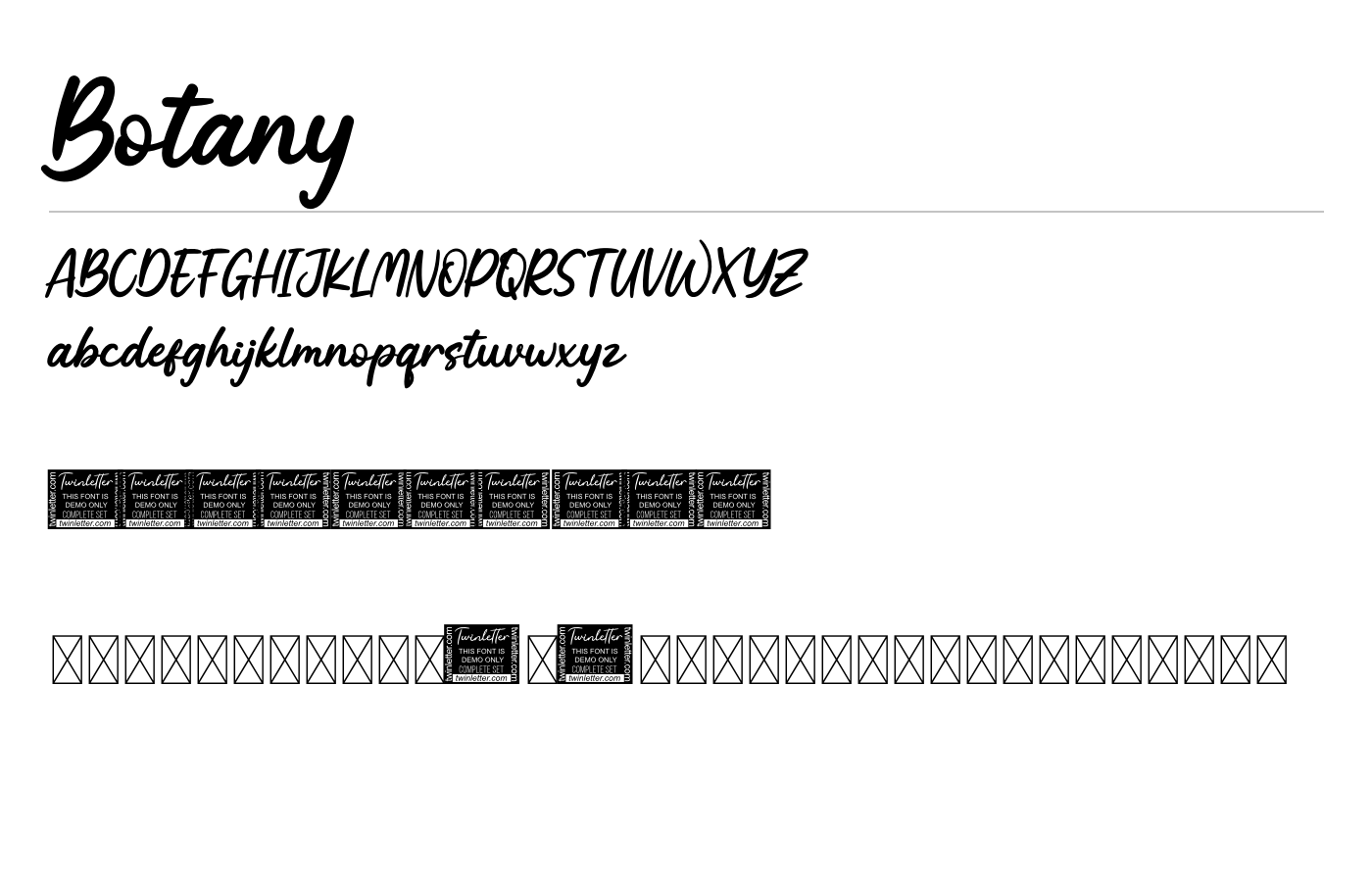 Botany Font preview