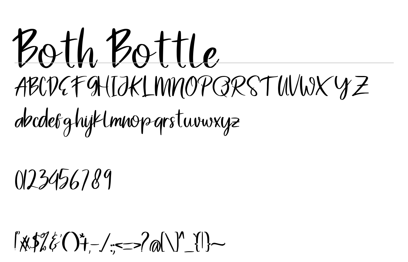 Both Bottle Font preview