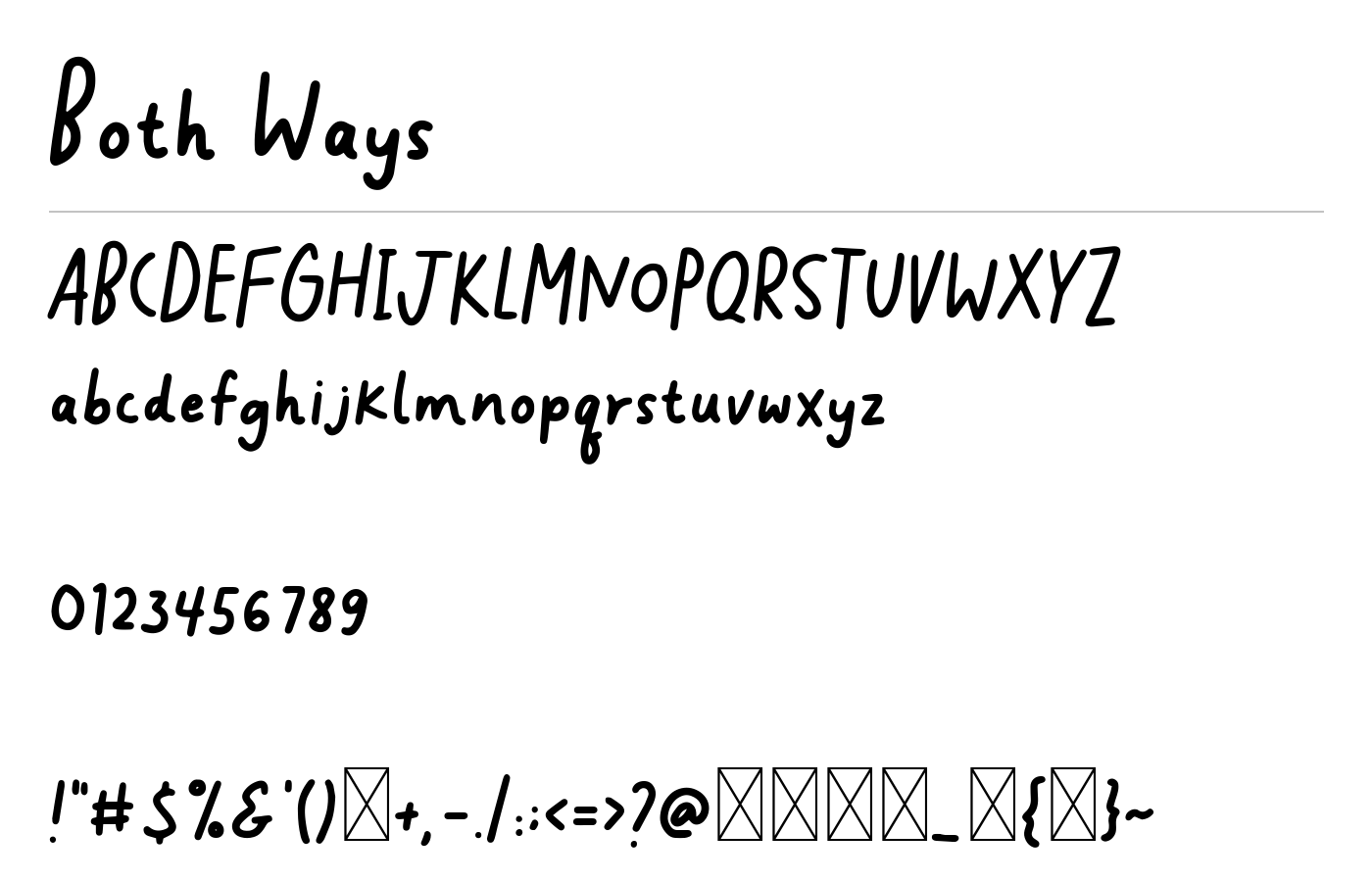 Both Ways Font preview