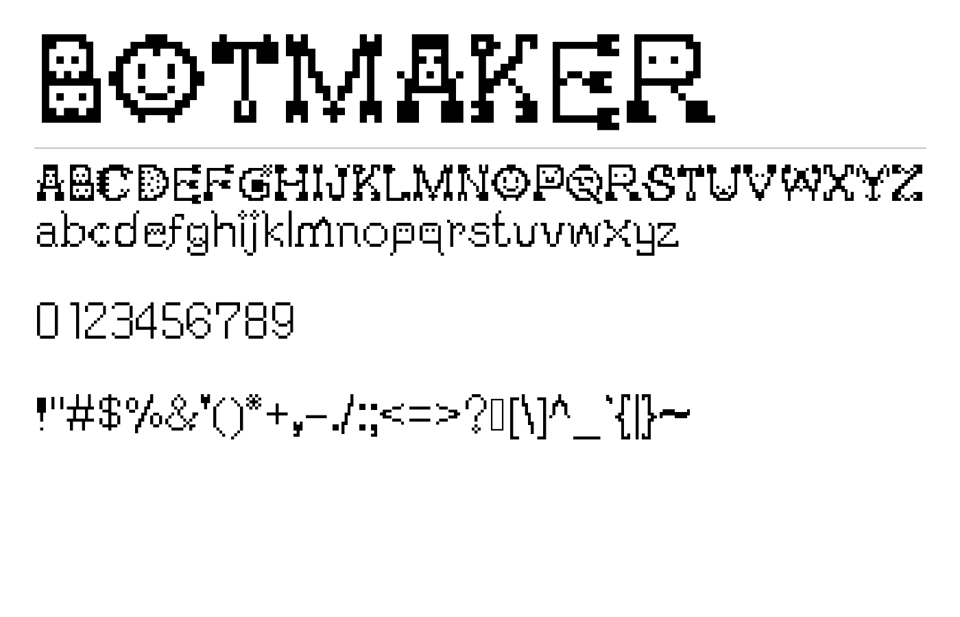 BOTMAKER Font preview