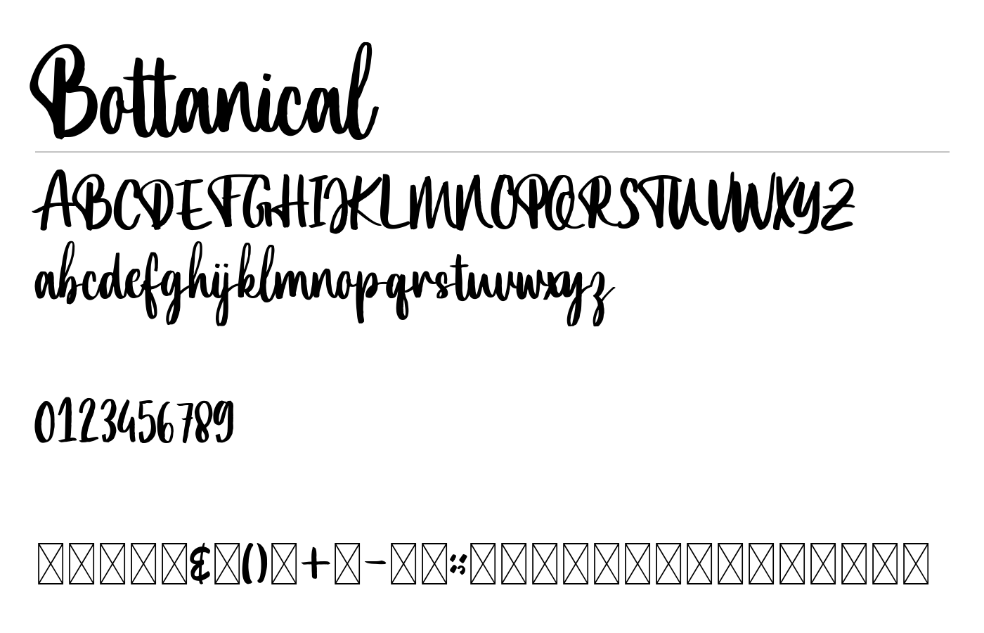 Bottanical Font preview