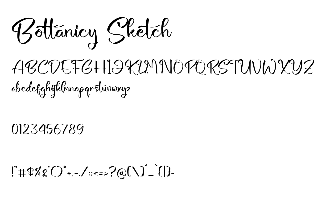 Bottanicy Sketch Font preview