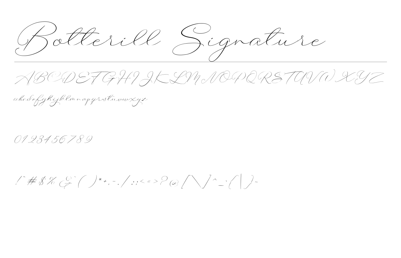 Botterill Signature Font preview