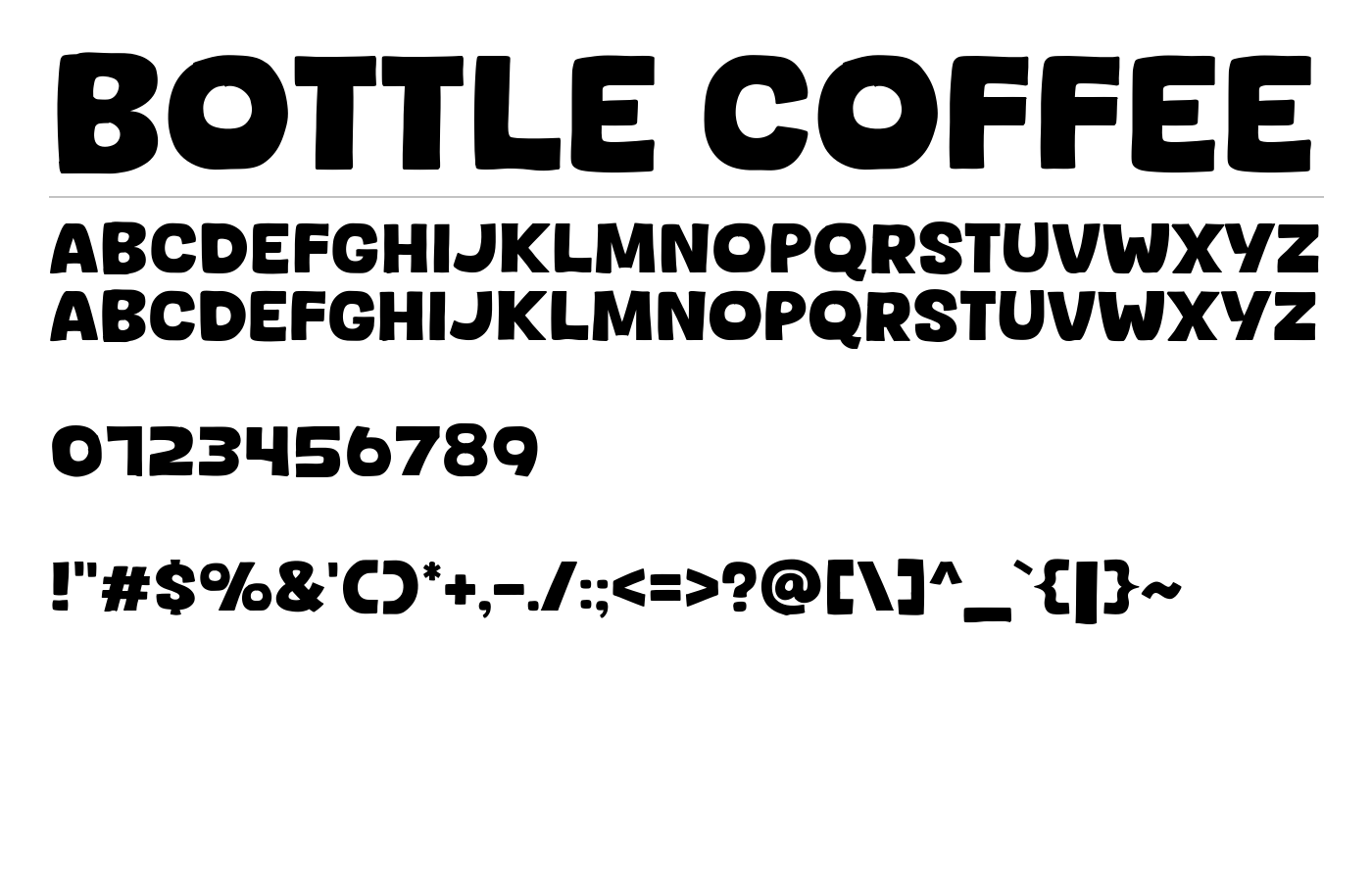 Bottle Coffee Font preview