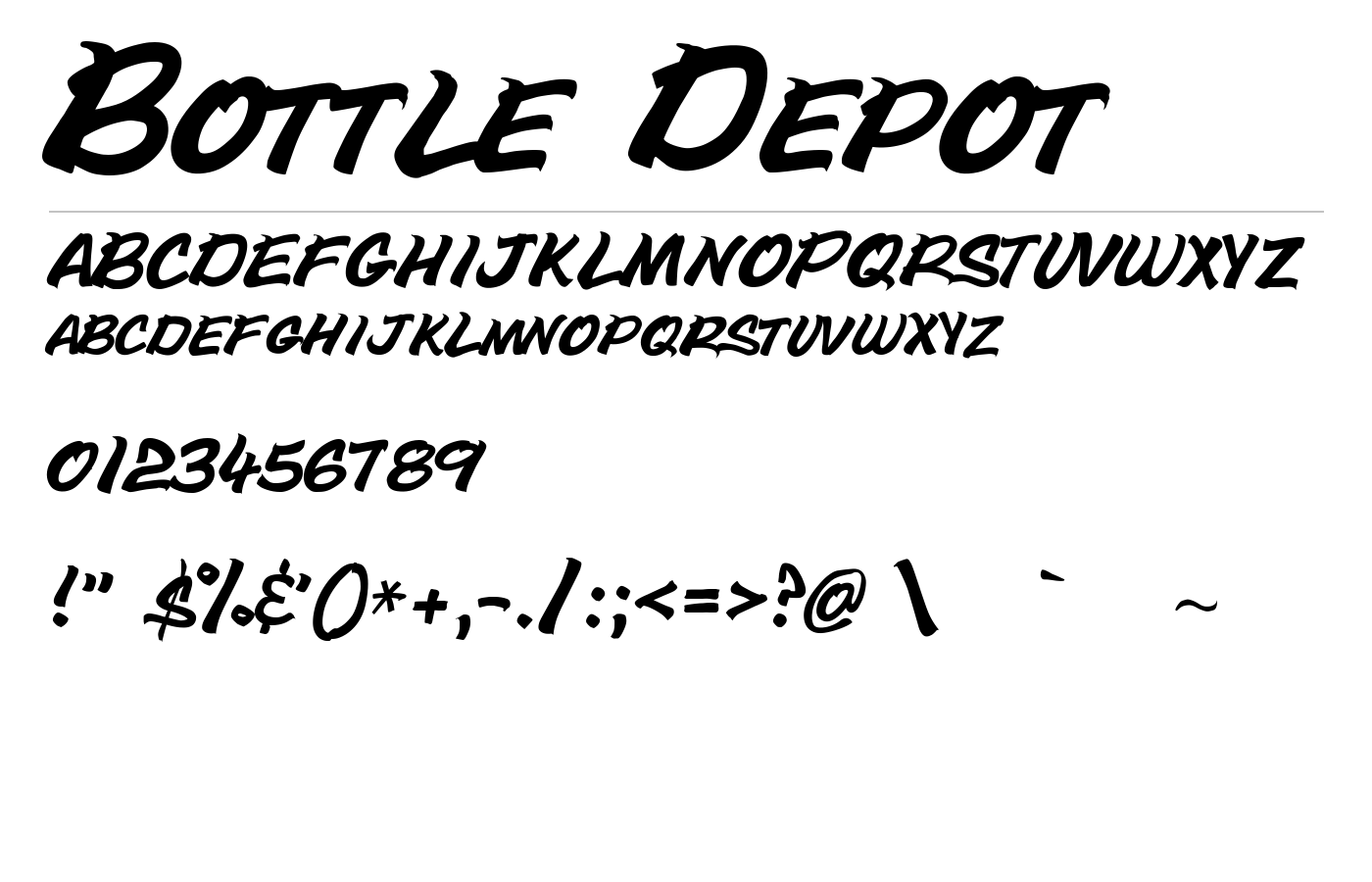 Bottle Depot Font preview