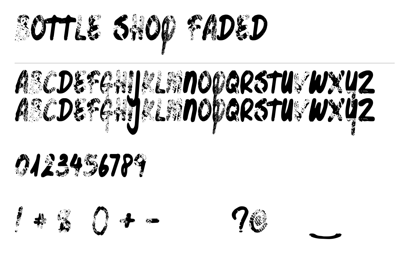 Bottle Shop Faded Font preview
