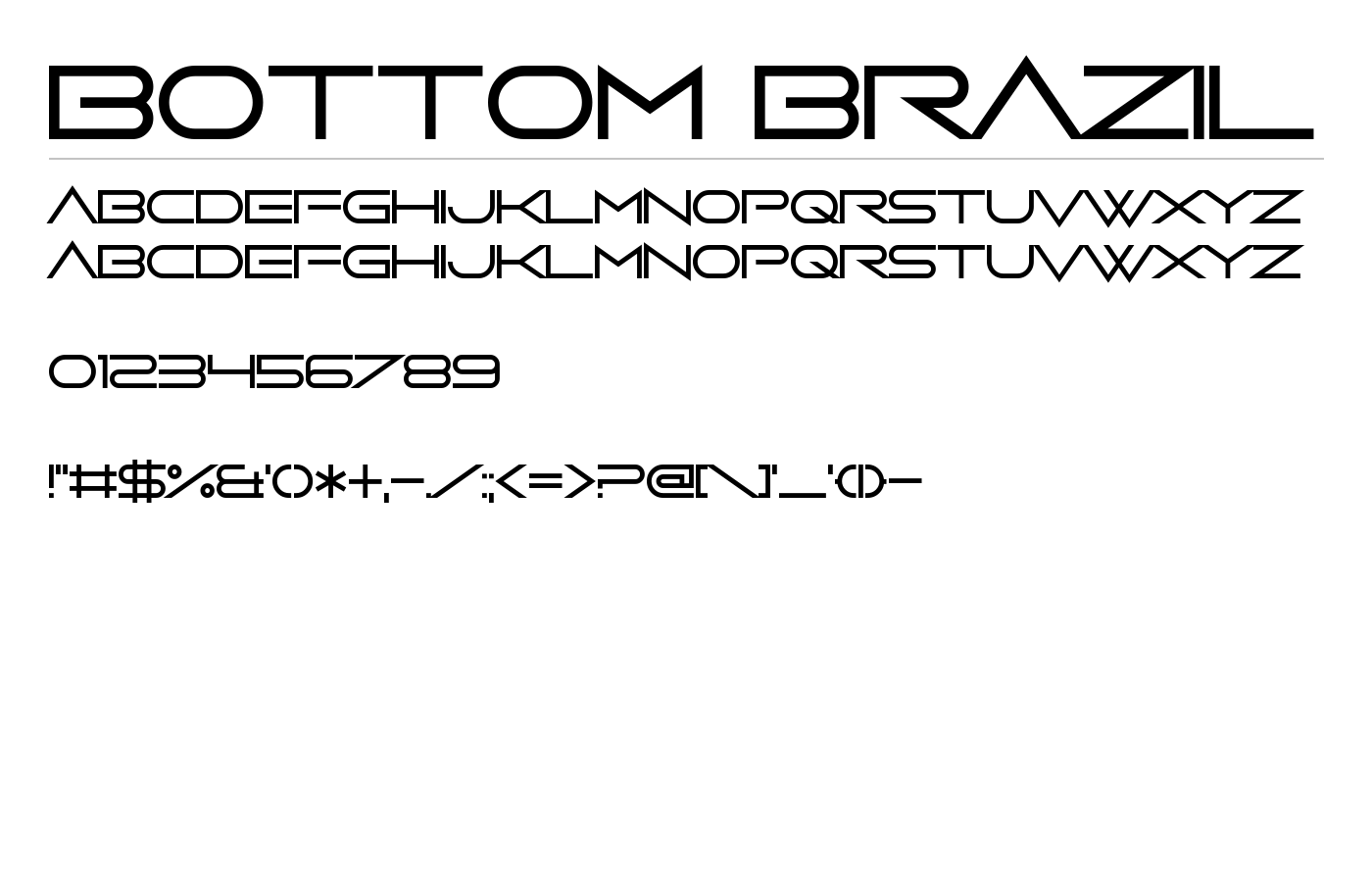 Bottom Brazil Font preview