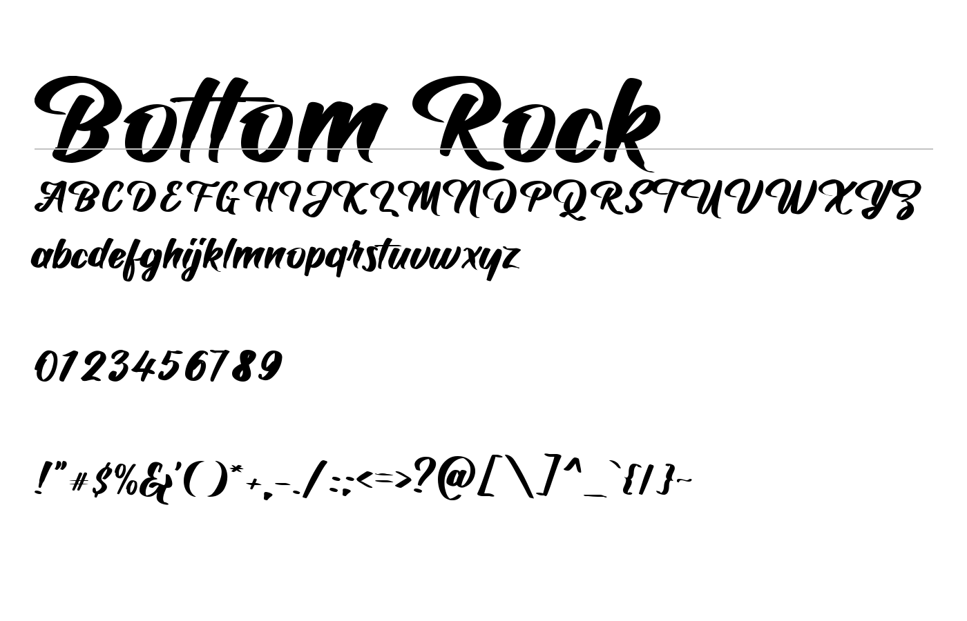 Bottom Rock Font preview