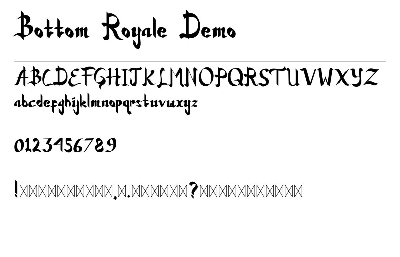 Bottom Royale Demo Font preview