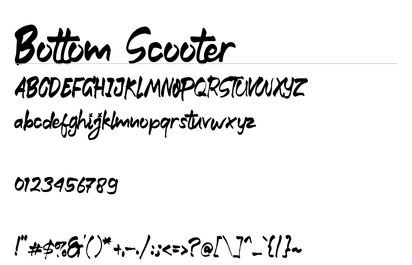 Bottom Scooter Font preview