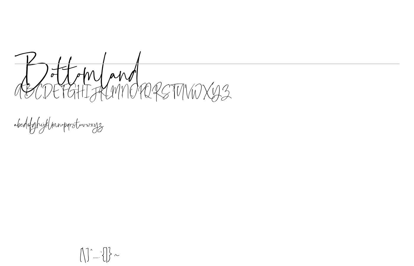 Bottomland Font preview
