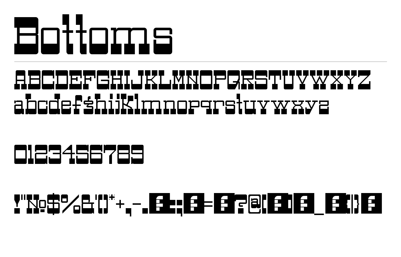 Bottoms Font preview