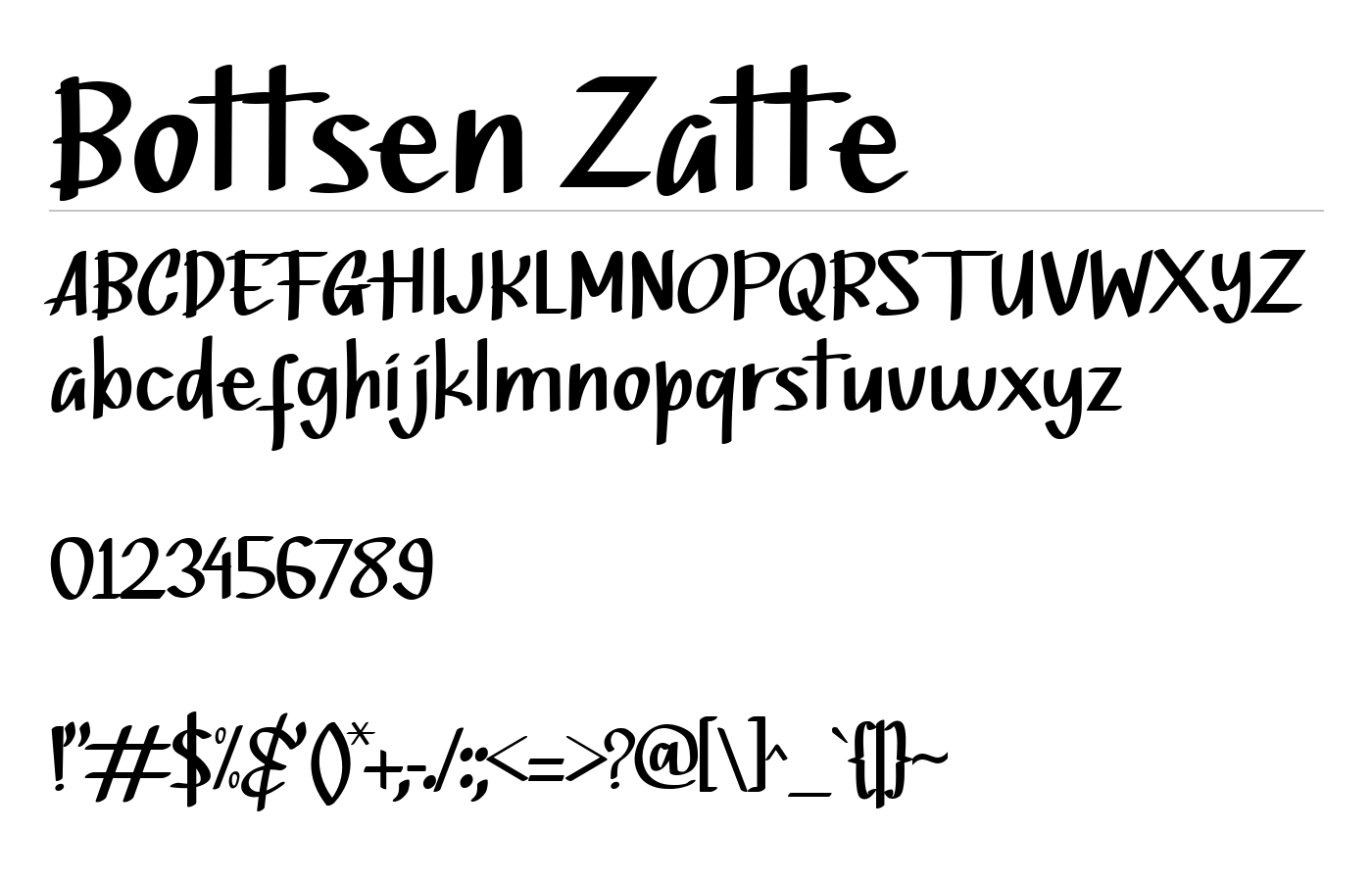 Bottsen Zatte Font preview