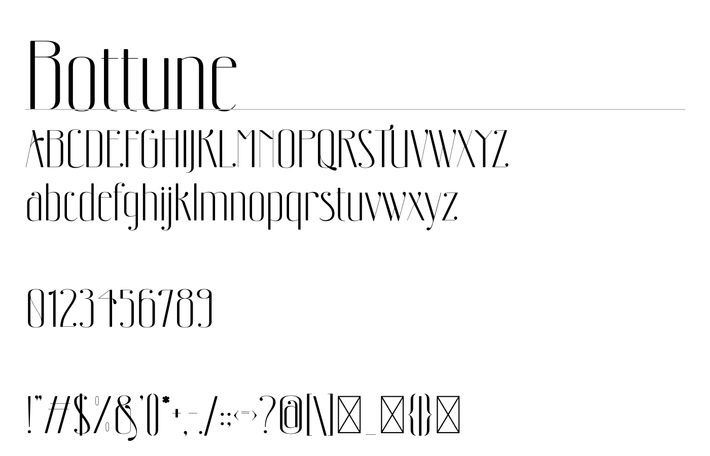Bottune Font preview