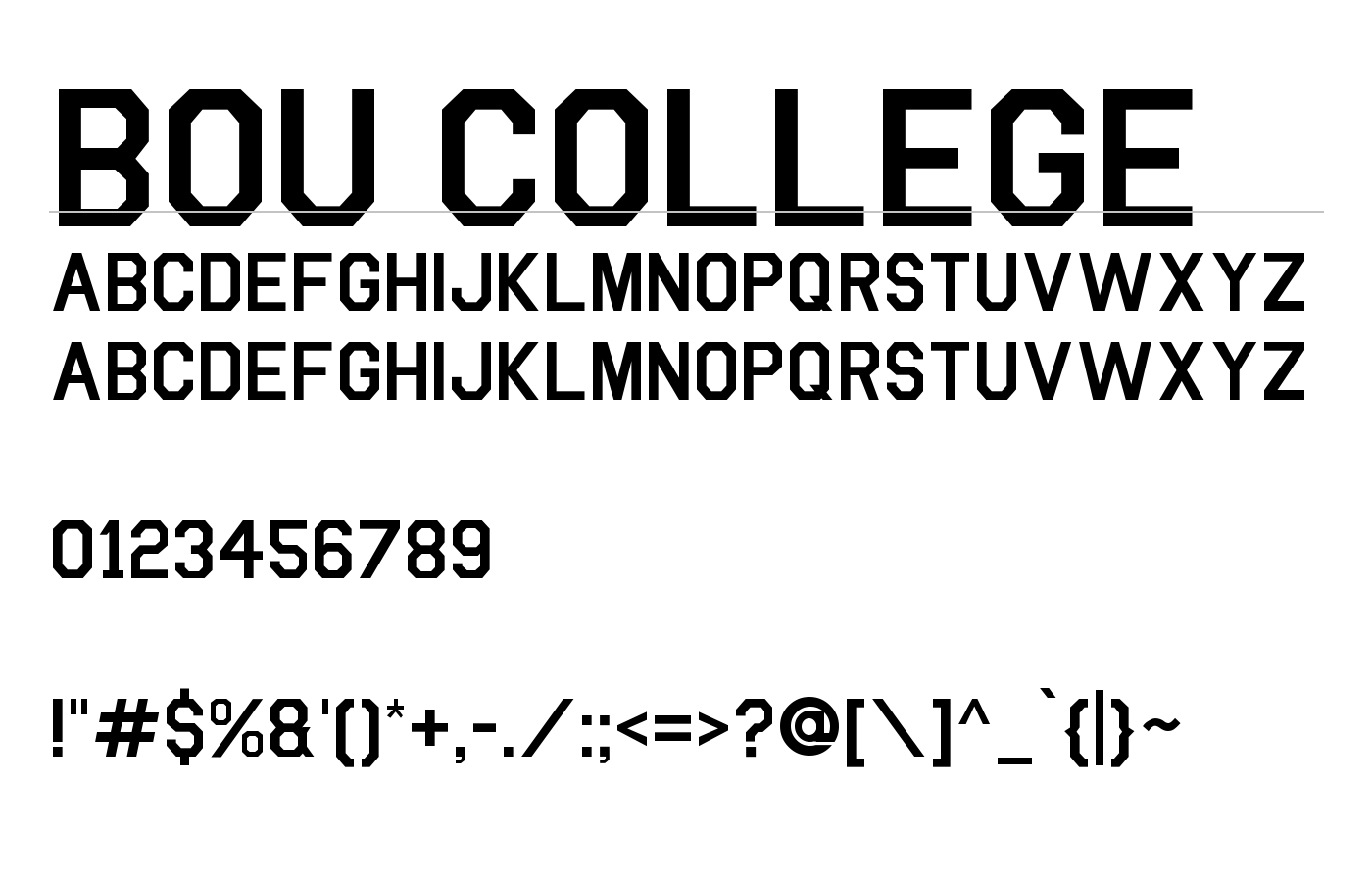 Bou College Font preview