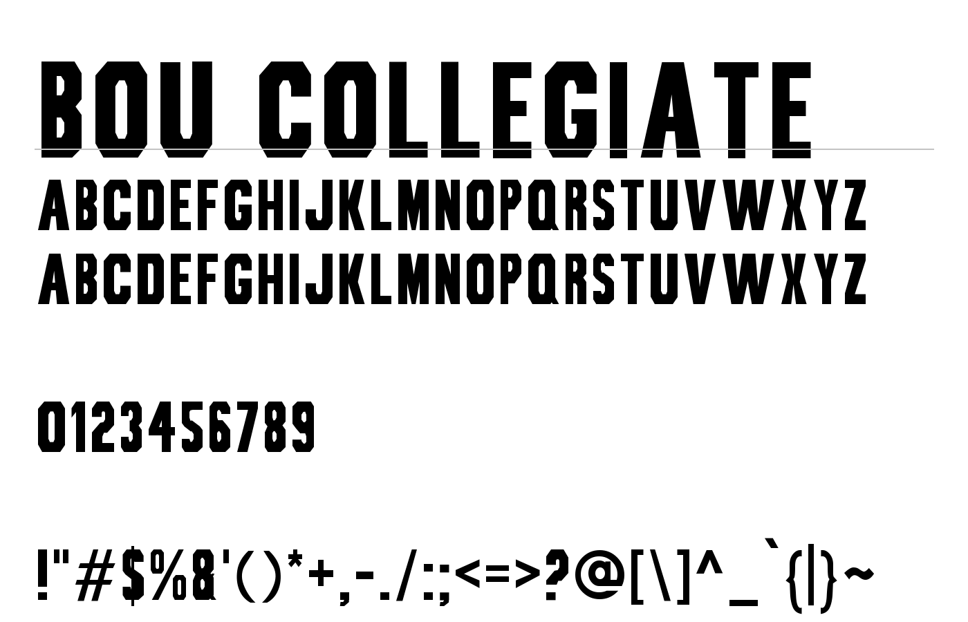Bou Collegiate Font preview