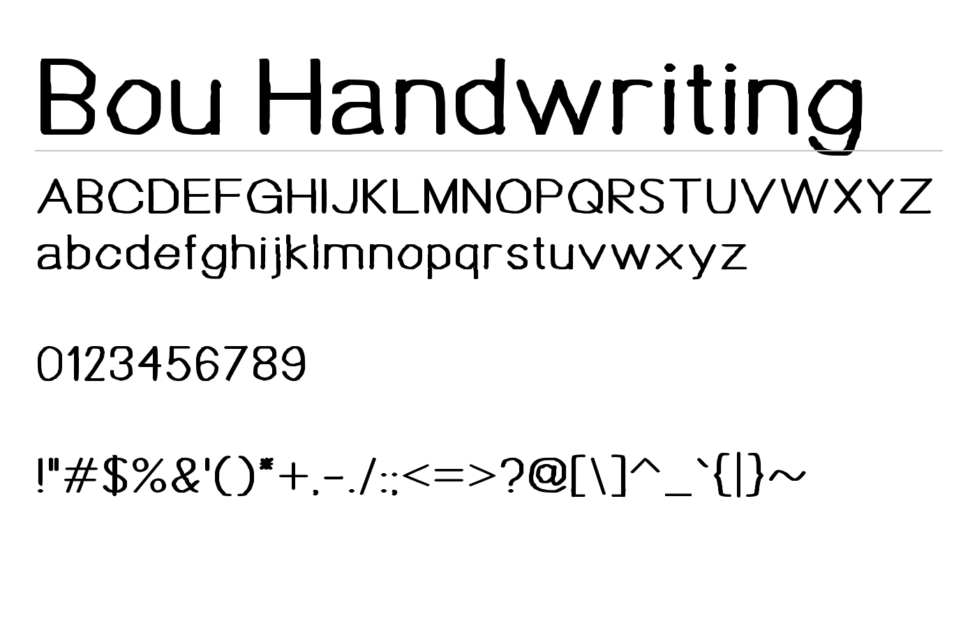 Bou Handwriting Font preview