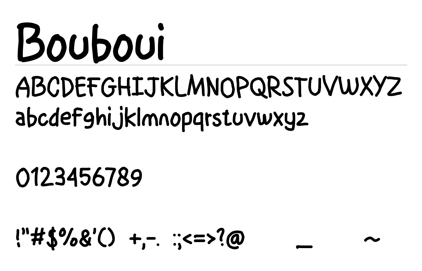 Bouboui Font preview