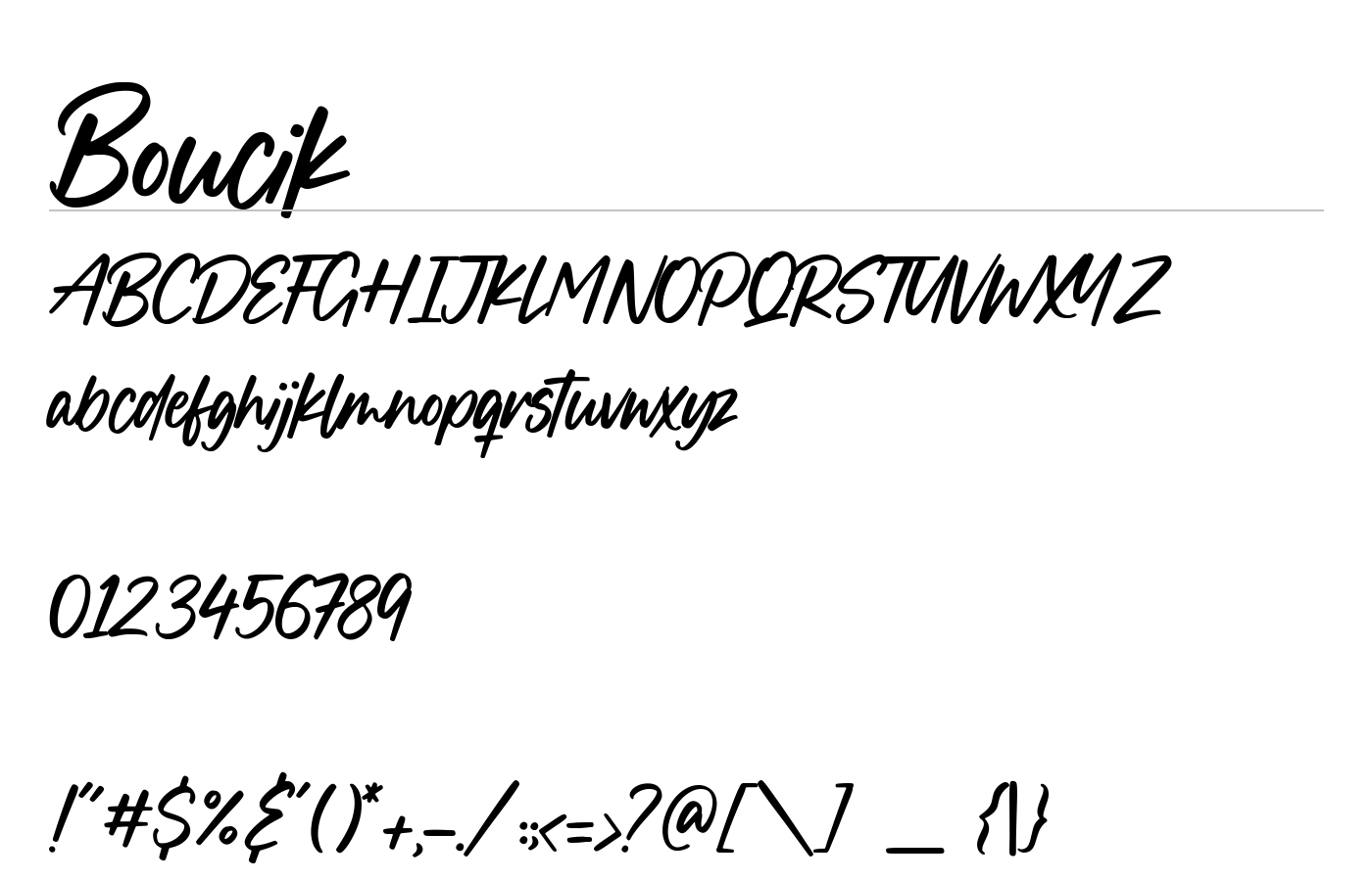 Boucik Font preview
