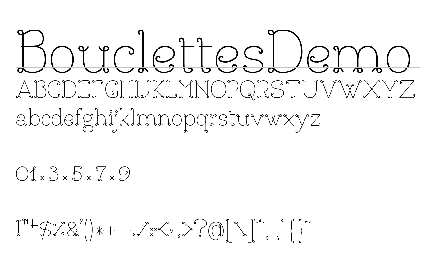 BouclettesDemo Font preview