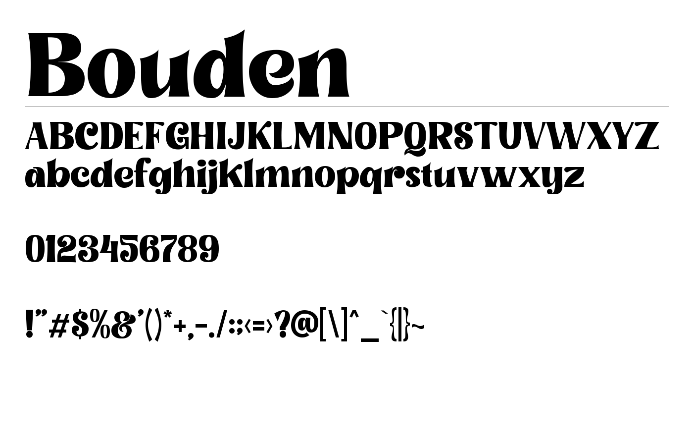 Bouden Font preview