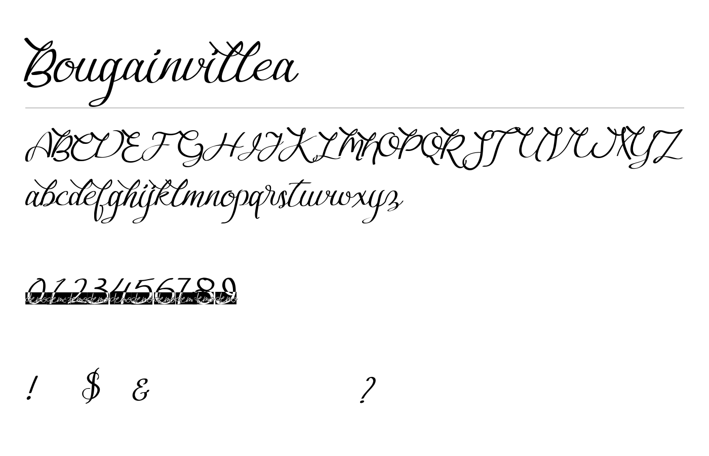 Bougainvillea Font preview