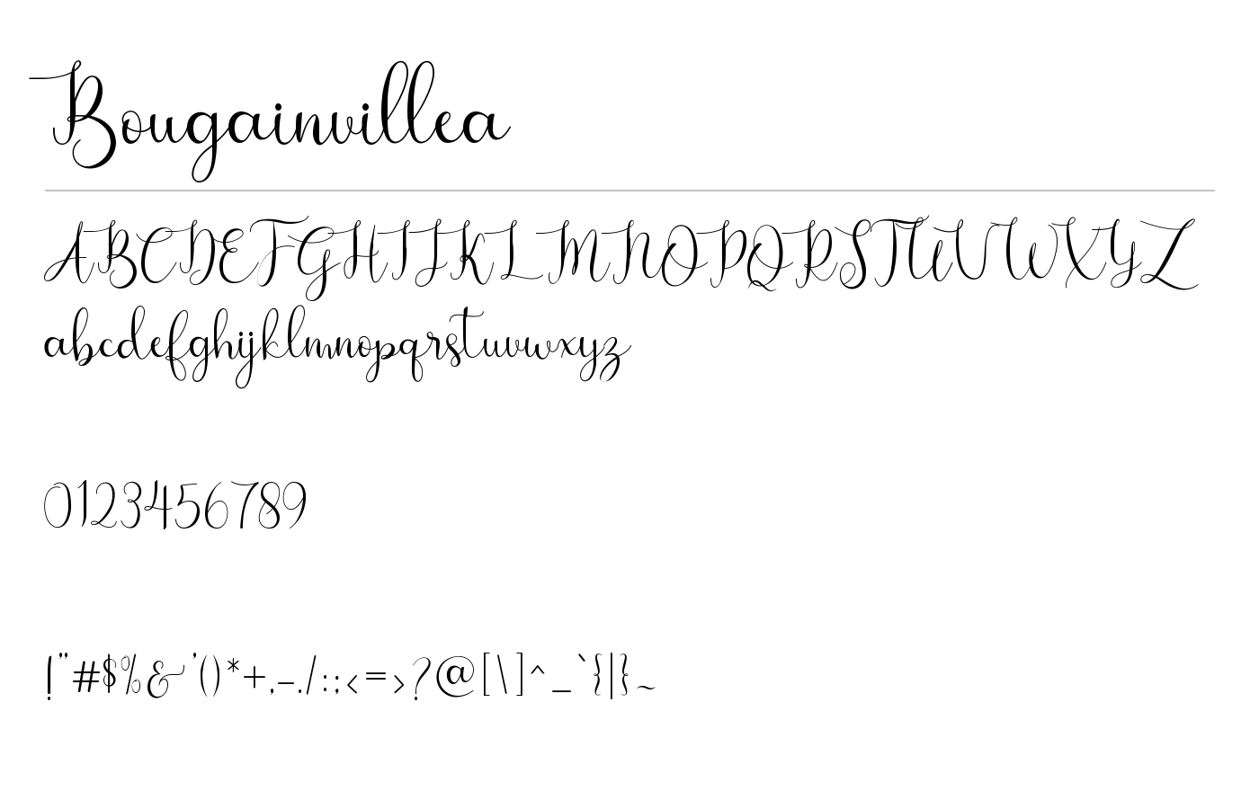 Bougainvillea Font preview