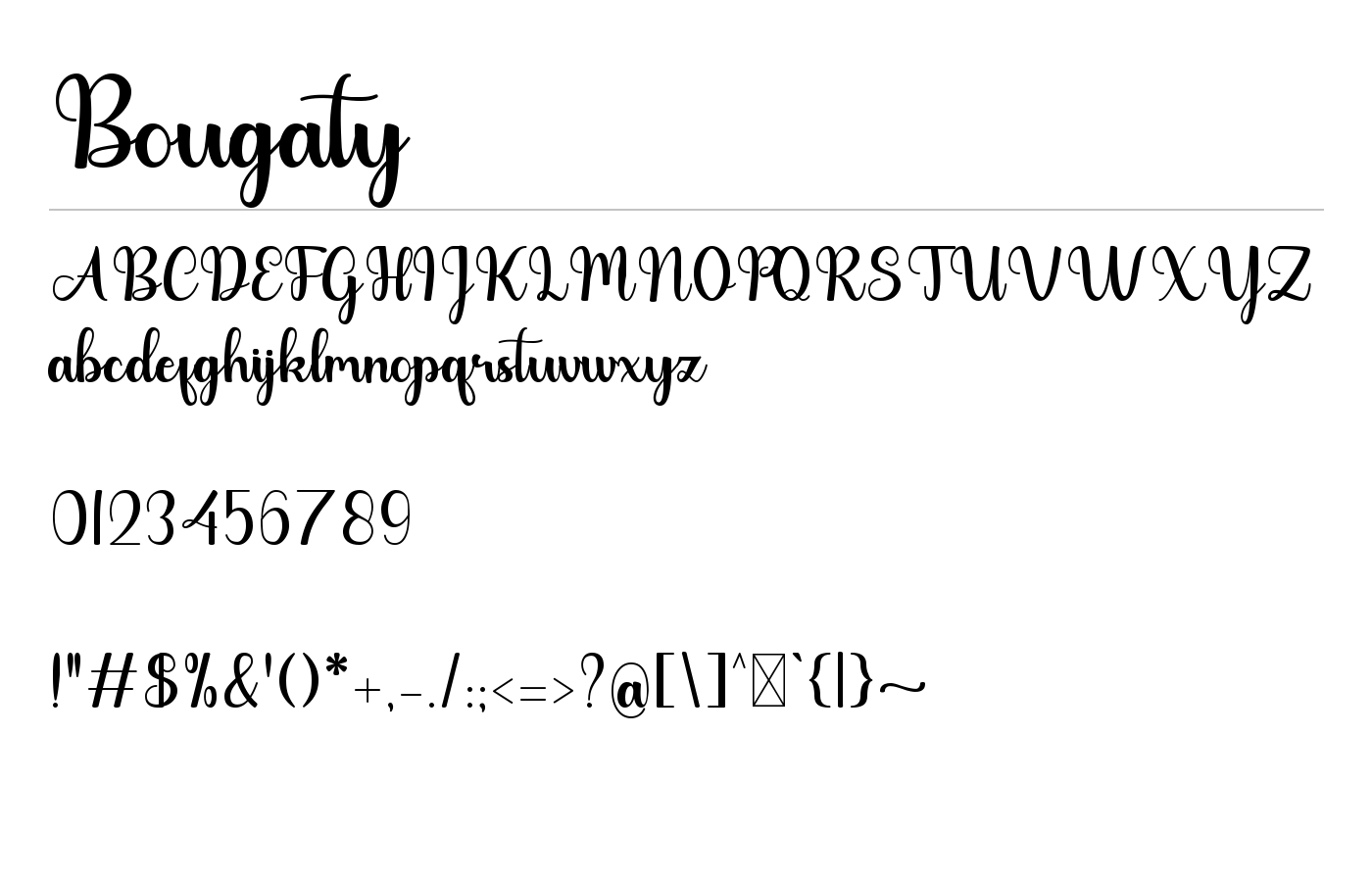 Bougaty Font preview